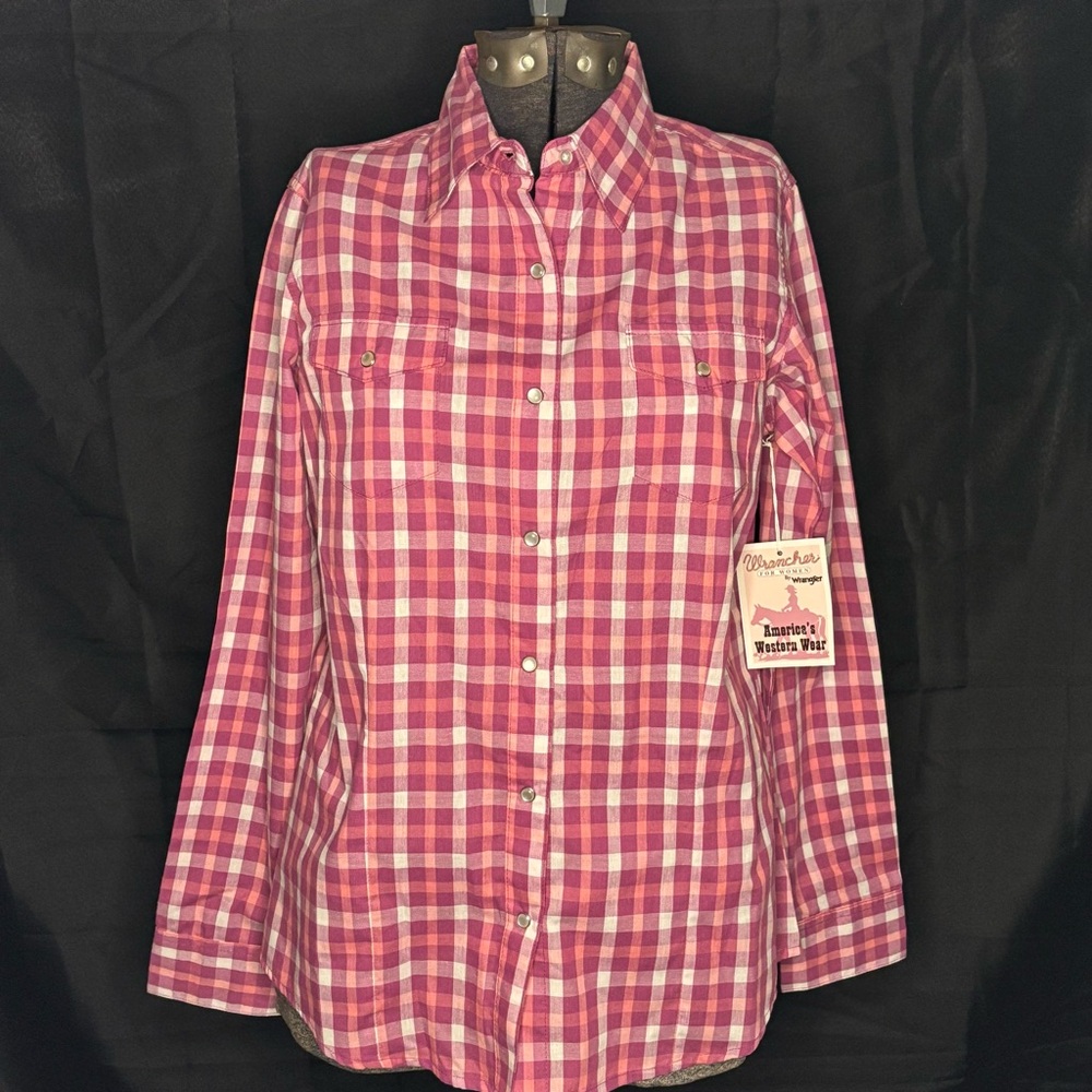 🐴Wrangler🐴 Wrancher Pink Plaid Shirt